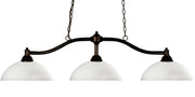 Chance 3 Light 50" Billiard, Glass Shades (D14) in Matte Opal