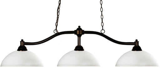 Chance 3 Light 50" Billiard, Glass Shades (D14) in Matte Opal