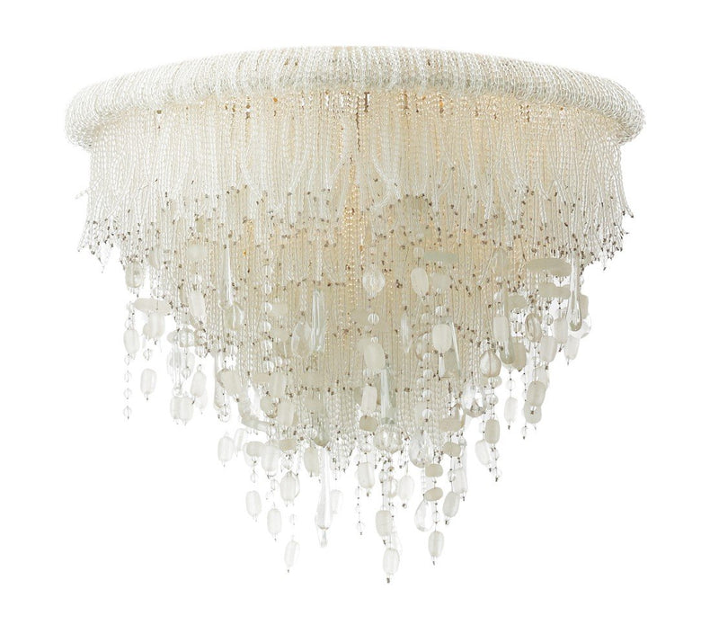 Crystal Reign 6-Light Flush Mount in Polished Nickel