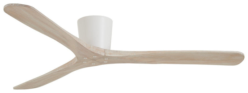Avtur 60" Outdoor Hugger Ceiling Fan in White / Beach Wood