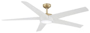 Skymaster 65" LED Ceiling Fan in Soft Brass / Flat White