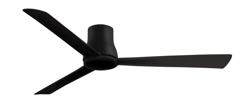 Simple 60" Outdoor Flush Mount Ceiling Fan in Coal Black