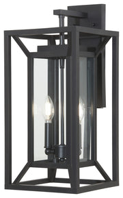 Harbor View 2-Light Outdoor Wall Lantern in Sand Coal