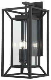 Harbor View 4-Light Small Outdoor Wall Lantern in Sand Coal