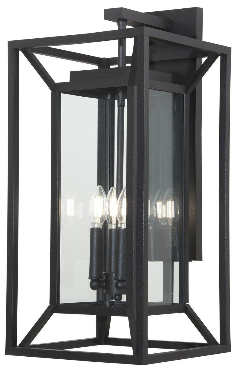 Harbor View 4-Light Small Outdoor Wall Lantern in Sand Coal