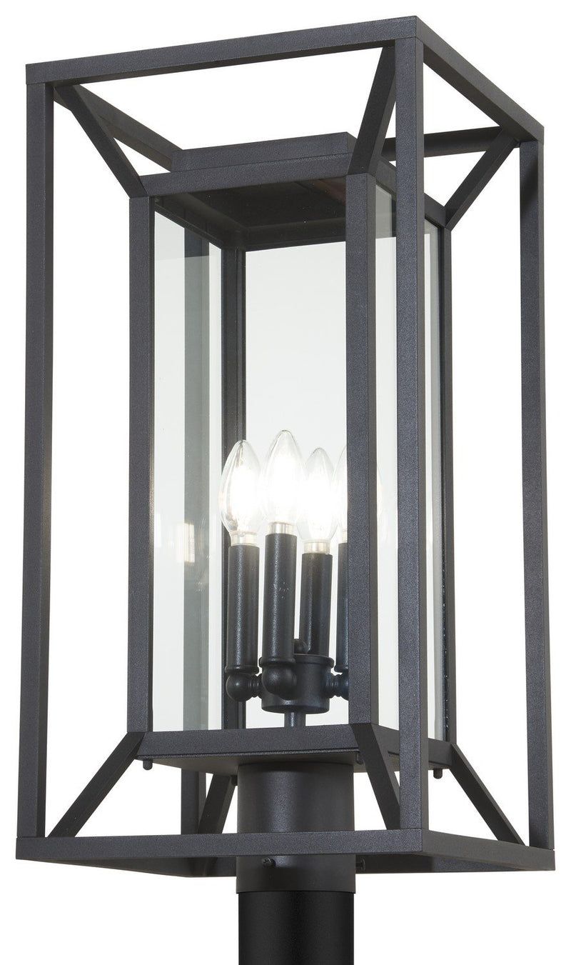 Harbor View 4-Light Outdoor Post Light in Sand Coal