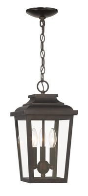Irvington Manor 3-Light Outdoor Lantern Pendant in Chelesa Bronze