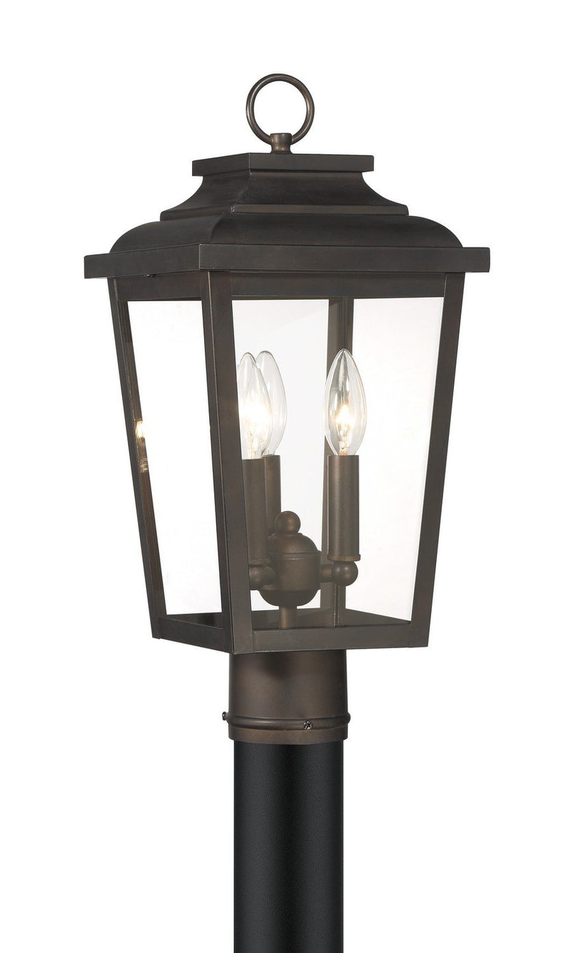 Irvington Manor 3-Light Outdoor Post Light in Chelesa Bronze