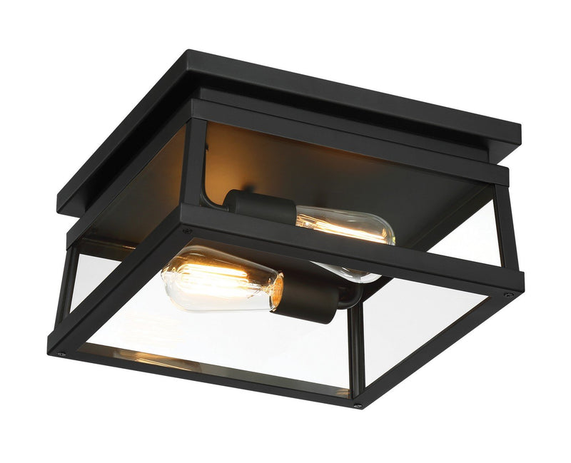 Isla Vista 2-Light Outdoor Flush Mount in Coal