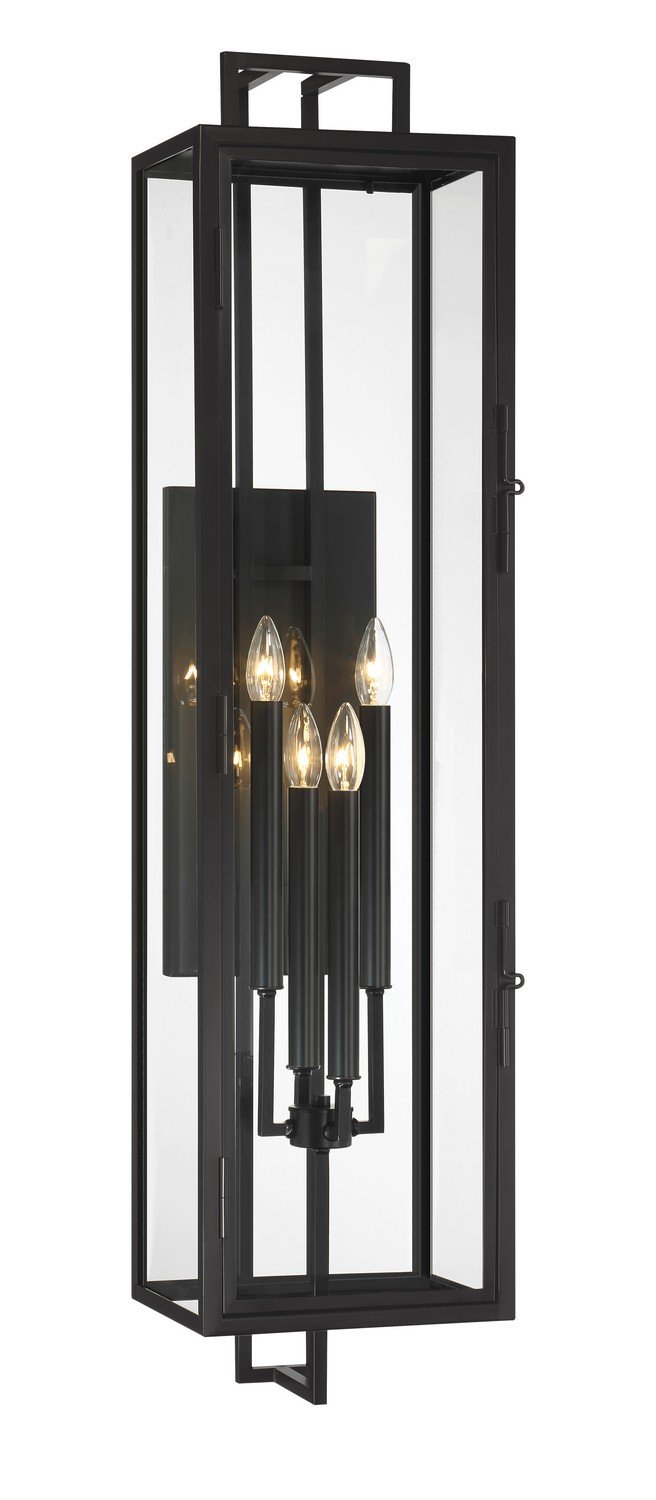Knoll Road 4-Light Large Outdoor Wall Lantern in Coal