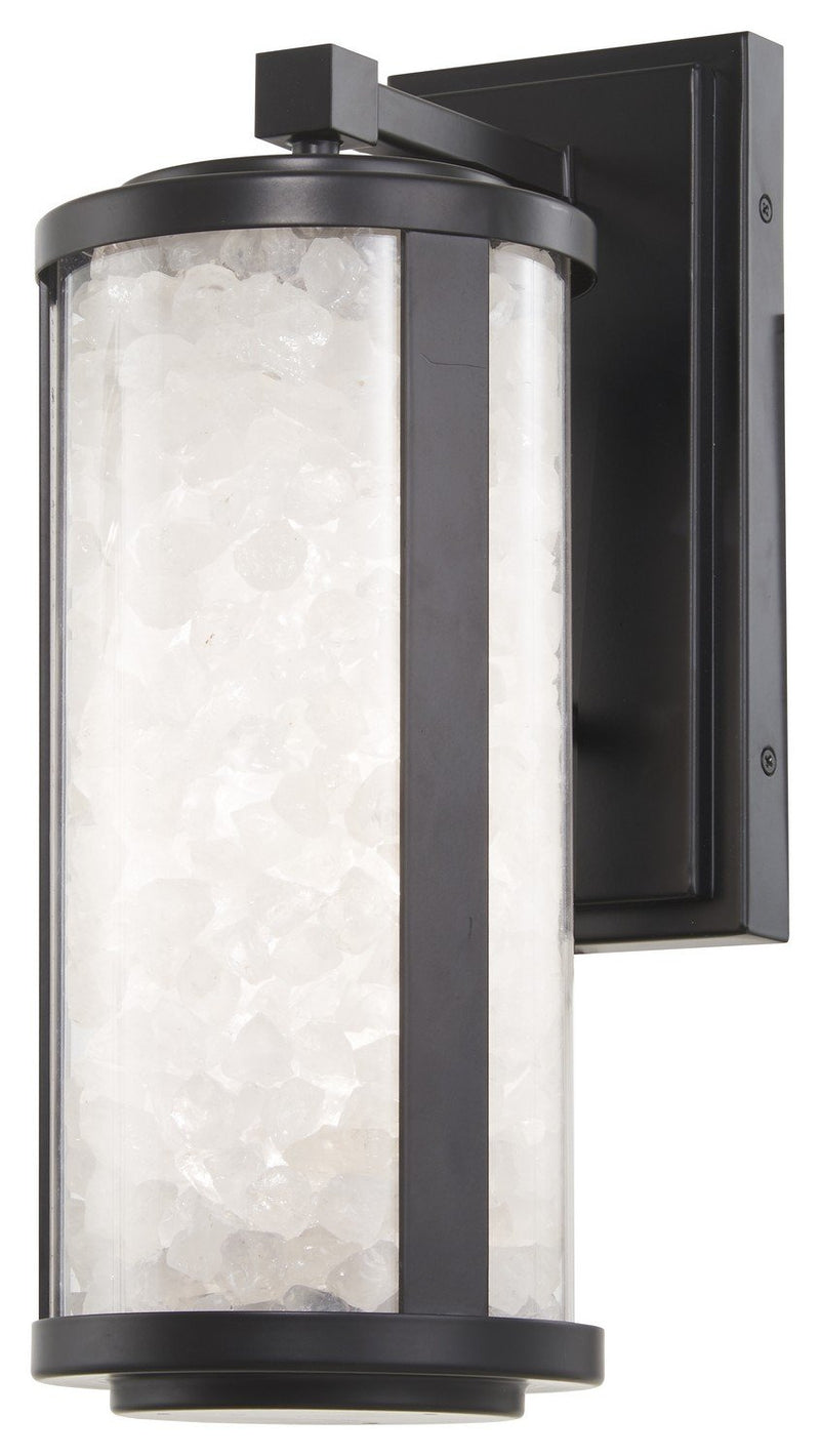 Salt Creek 16" Cylinder LED Outdoor Wall Sconce in Coal Black