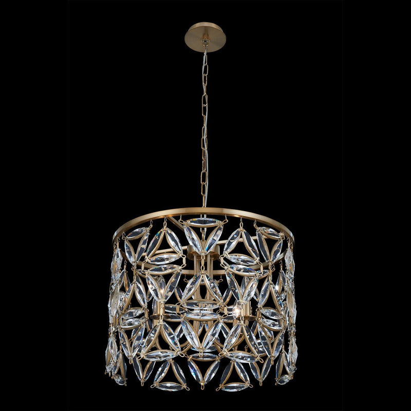 Triangulo 4-Light Chandelier in True Brass