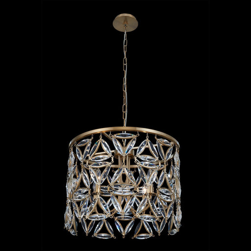 Triangulo 4-Light Chandelier in True Brass