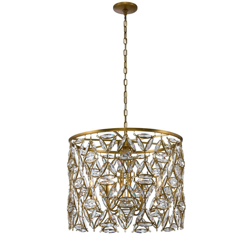 Triangulo 6-Light Chandelier in True Brass
