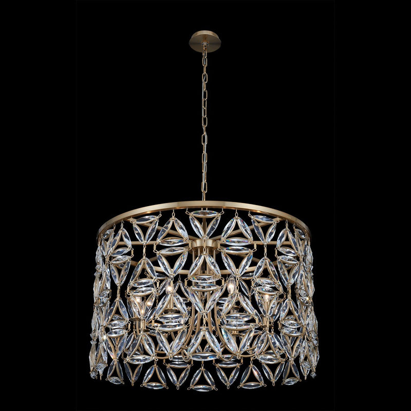 Triangulo 8-Light Chandelier in True Brass