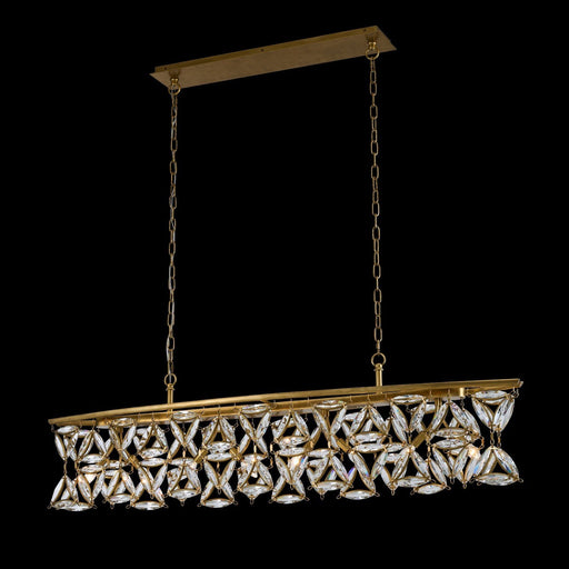 Triangulo 8-Light Linear Pendant in True Brass