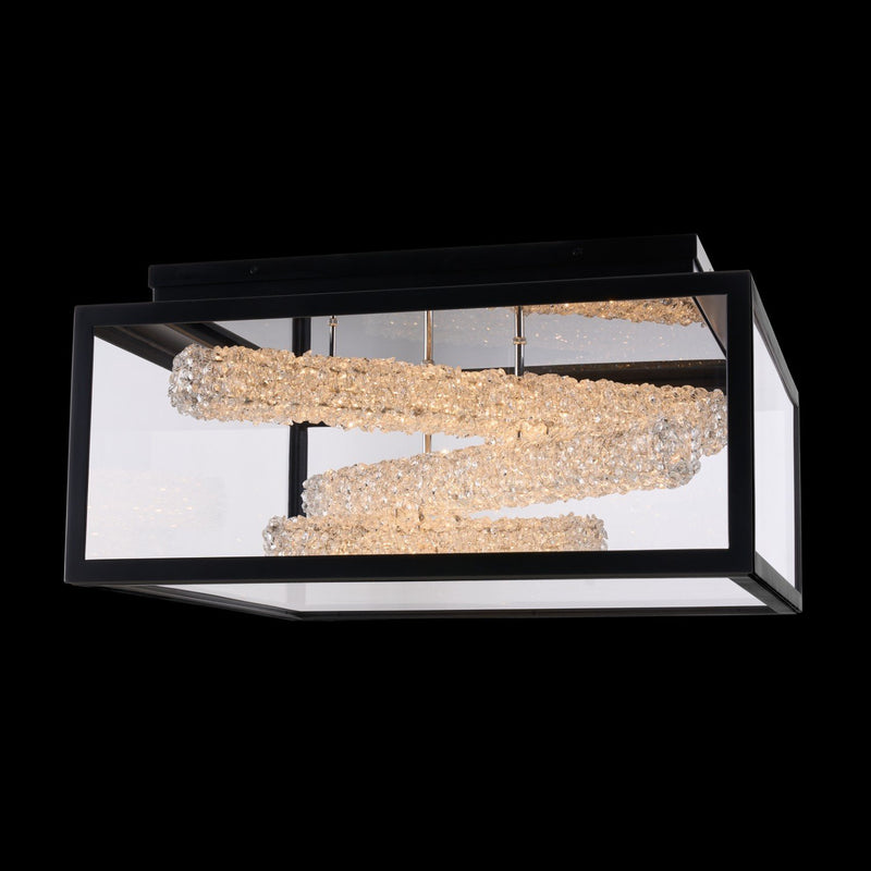 Lina Esterno 24" Outdoor Flush Mount in Matte Black