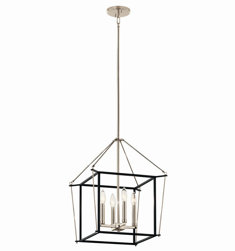 Eisley 4-Light 16" Lantern Pendant in Polished Nickel