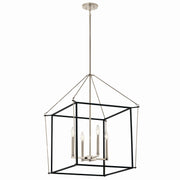 Eisley 4-Light 22.25" Lantern Pendant in Polished Nickel
