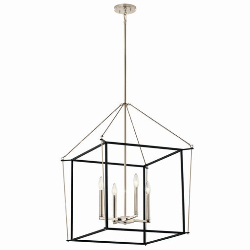 Eisley 4-Light 22.25" Lantern Pendant in Polished Nickel