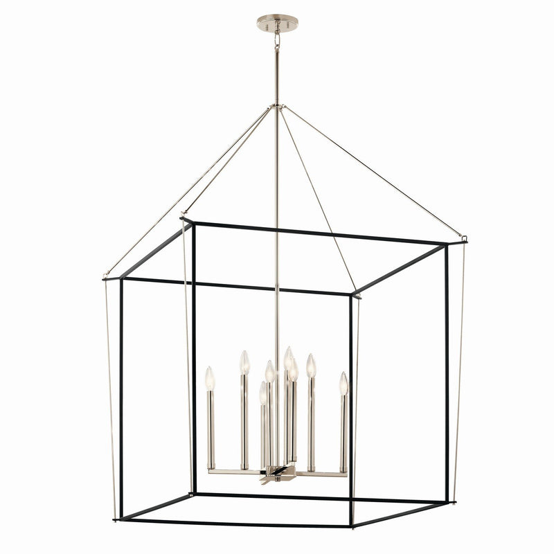 Eisley 8-Light 34.75" Lantern Pendant in Polished Nickel
