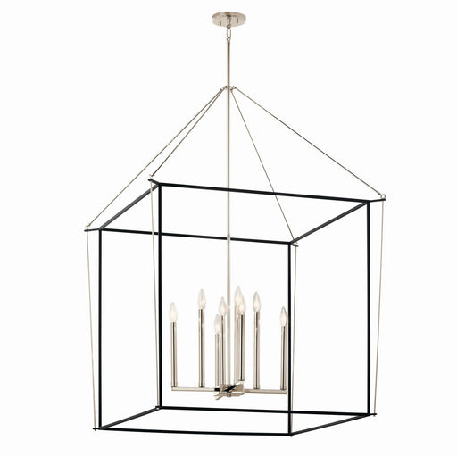 Eisley 8-Light 34.75" Lantern Pendant in Polished Nickel