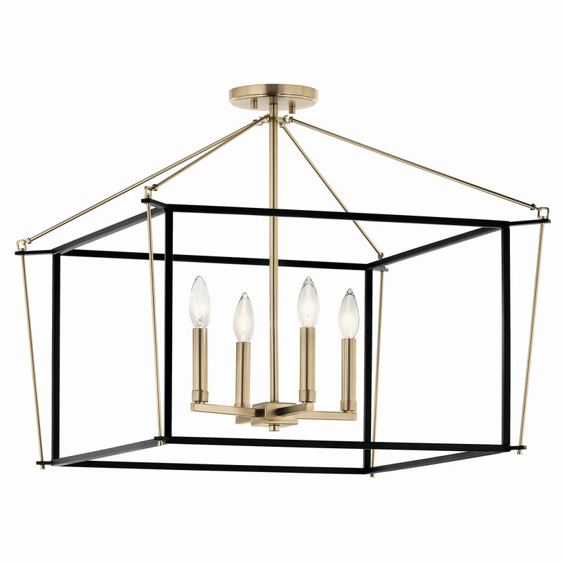 Eisley 4-Light 24" Semi-Flush Mount in Champagne Bronze