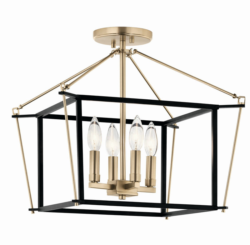 Eisley 4-Light 16" Semi-Flush Mount in Champagne Bronze