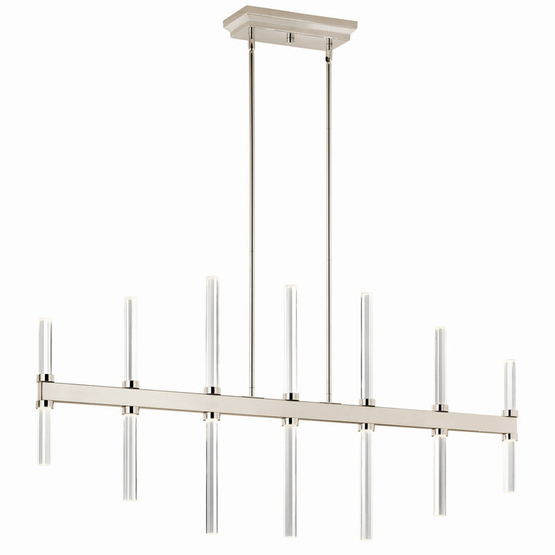 Sycara 14-Light Linear Chandelier in Polished Nickel