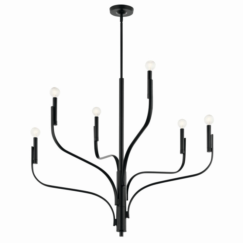 Livadia 6-Light 36" Chandelier in Black