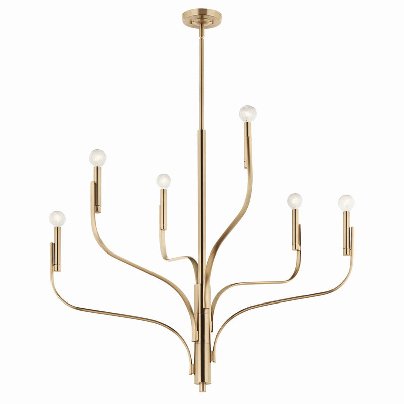 Livadia 6-Light 36" Chandelier in Champagne Bronze