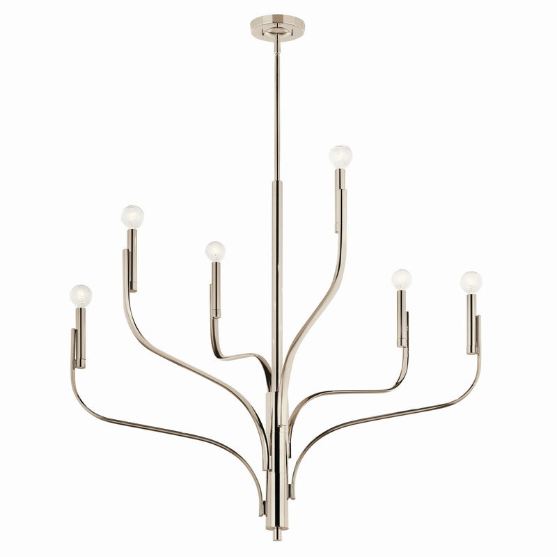 Livadia 6-Light 36" Chandelier in Polished Nickel