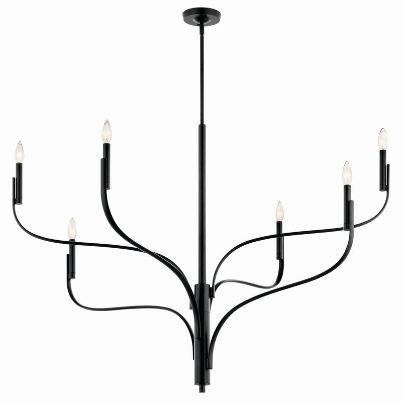 Livadia 6-Light 47" Chandelier in Black