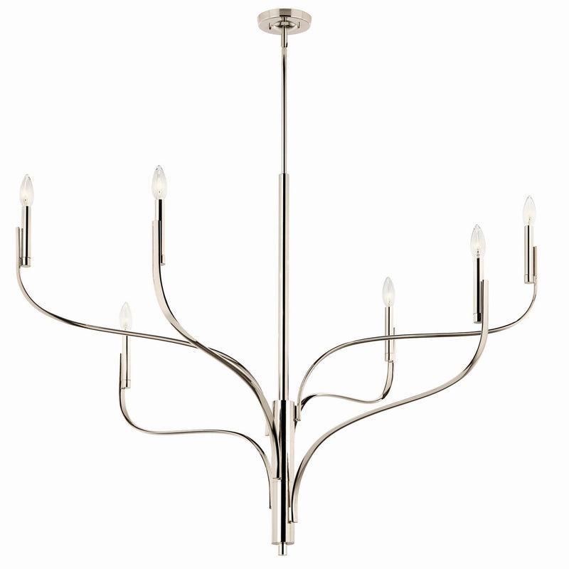Livadia 6-Light 47" Chandelier in Polished Nickel