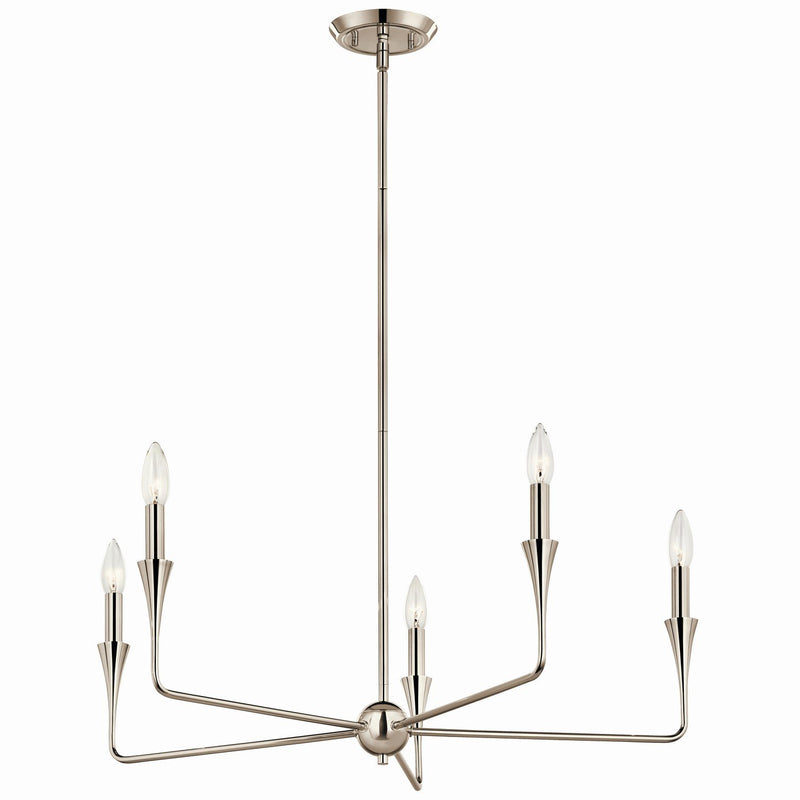 Alvaro 5-Light Chandelier in Polished Nickel