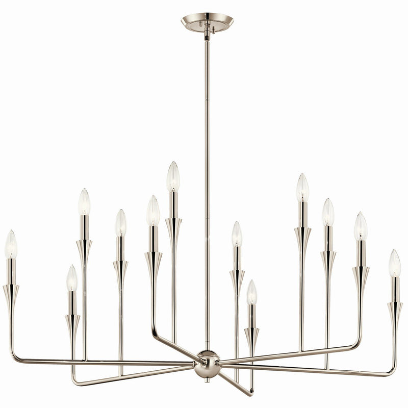 Alvaro 12-Light Chandelier in Polished Nickel