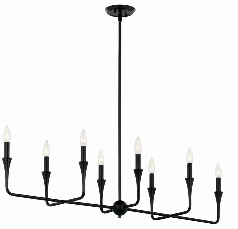 Alvaro 8-Light Linear Chandelier in Black
