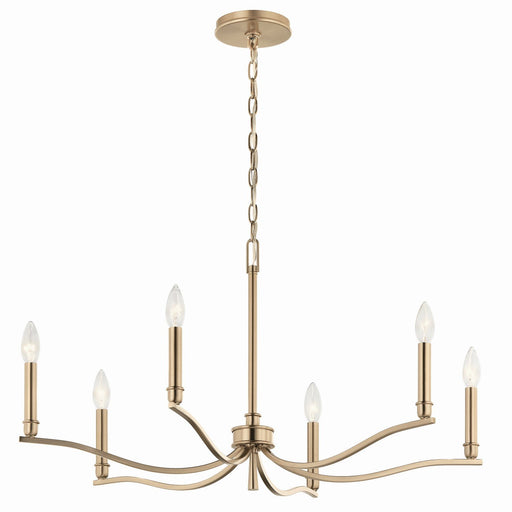 Malene 6-Light 32" Chandelier in Champagne Bronze