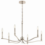 Malene 6-Light 32" Chandelier in Polished Nickel