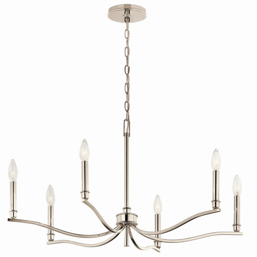 Malene 6-Light 32" Chandelier in Polished Nickel