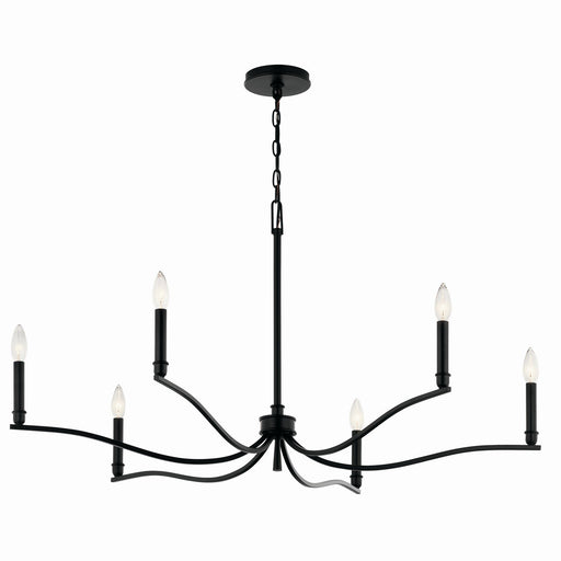 Malene 6-Light 42" Chandelier in Black