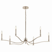 Malene 6-Light 42" Chandelier in Polished Nickel