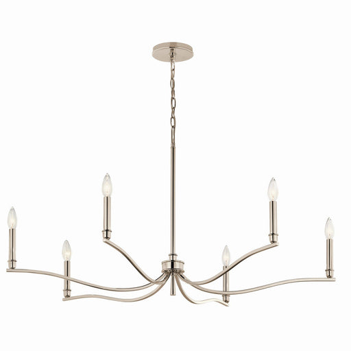 Malene 6-Light 42" Chandelier in Polished Nickel