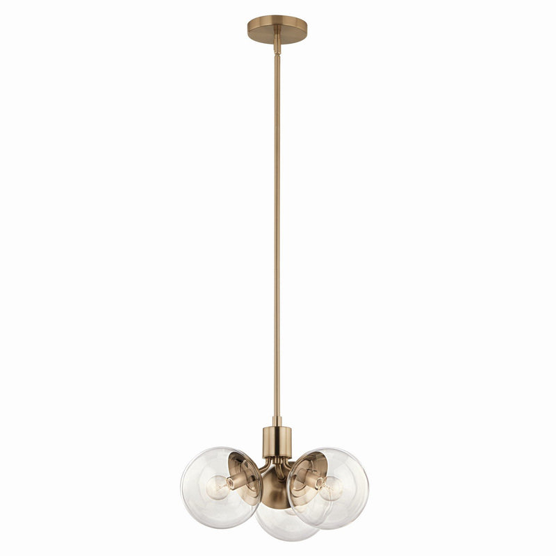 Silvarious 3-Light Convertible Chandelier in Champagne Bronze