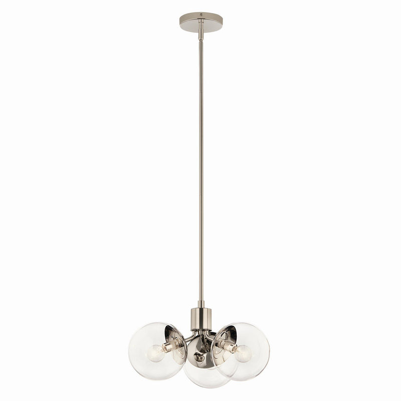 Silvarious 3-Light Convertible Chandelier in Polished Nickel