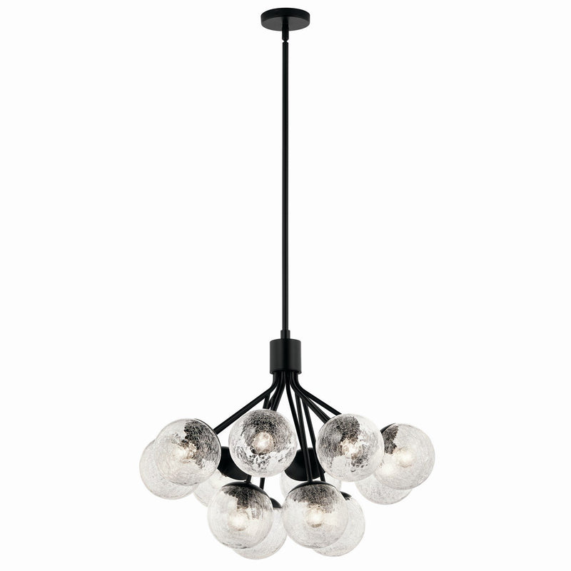 Silvarious 12-Light Convertible Chandelier in Black