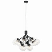 Silvarious 12-Light Convertible Chandelier in Black
