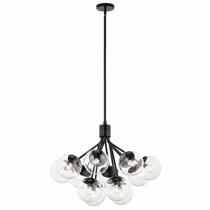 Silvarious 12-Light Convertible Chandelier in Black