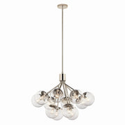 Silvarious 12-Light Convertible Chandelier in Polished Nickel