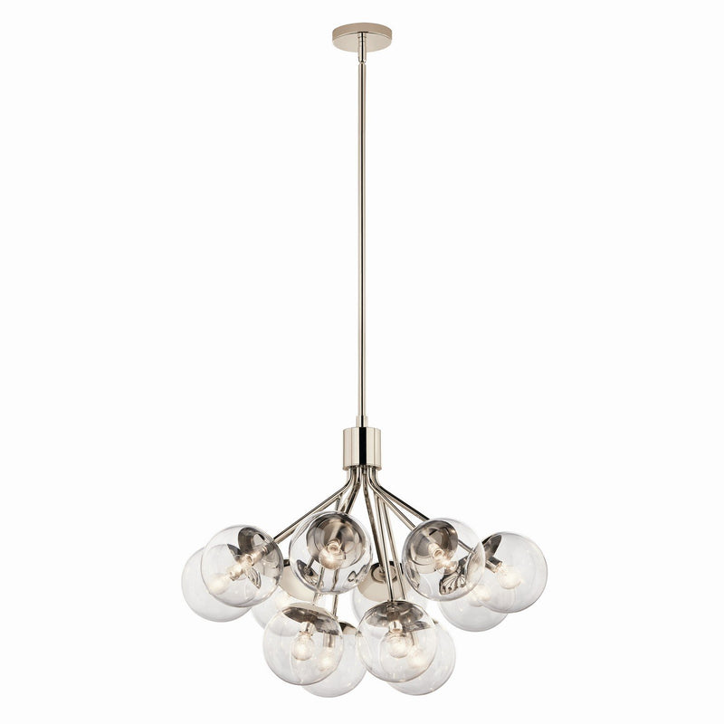 Silvarious 12-Light Convertible Chandelier in Polished Nickel